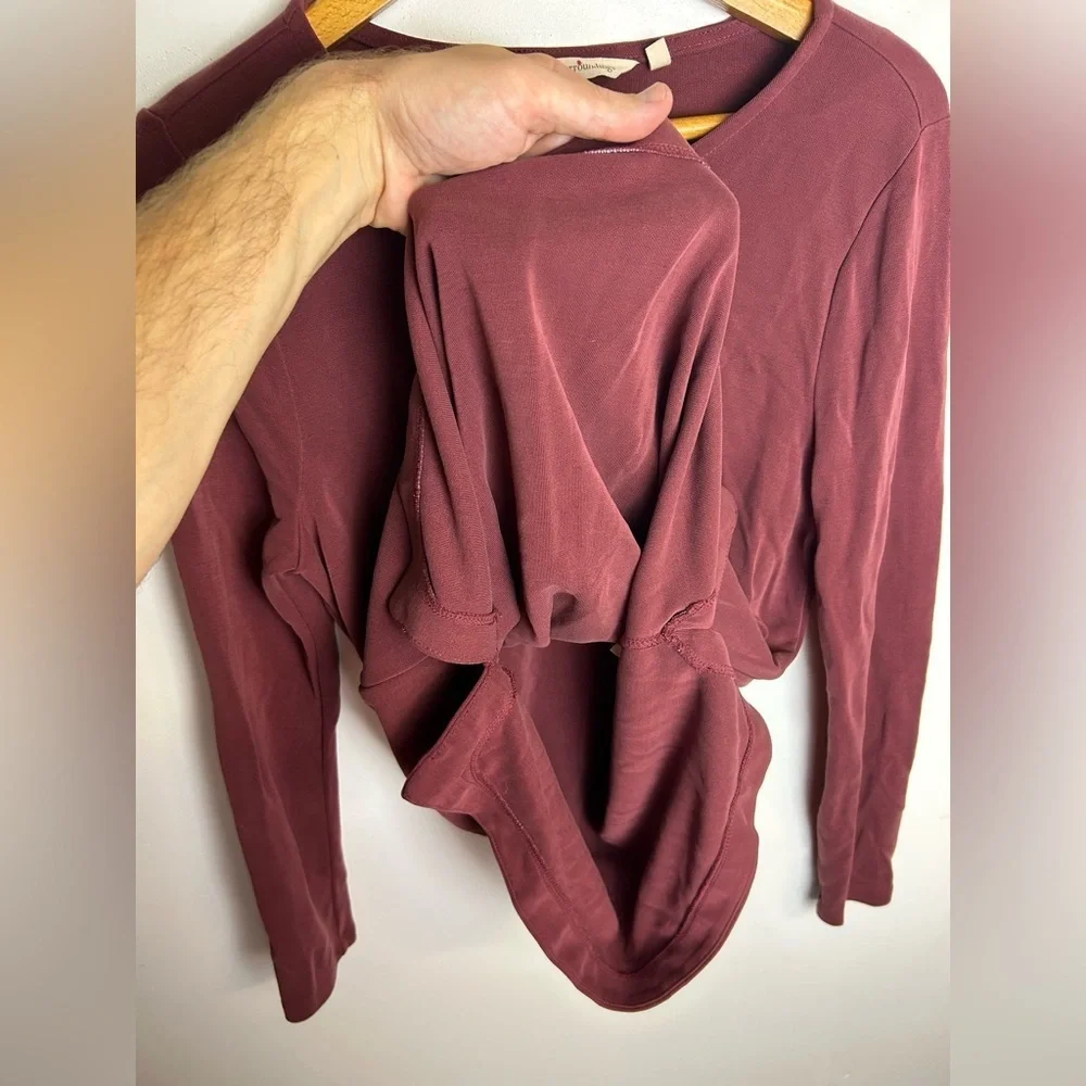 Soft‎ surroundings Burgundy outfit set Pants XS  Top S Old Money Comfortable